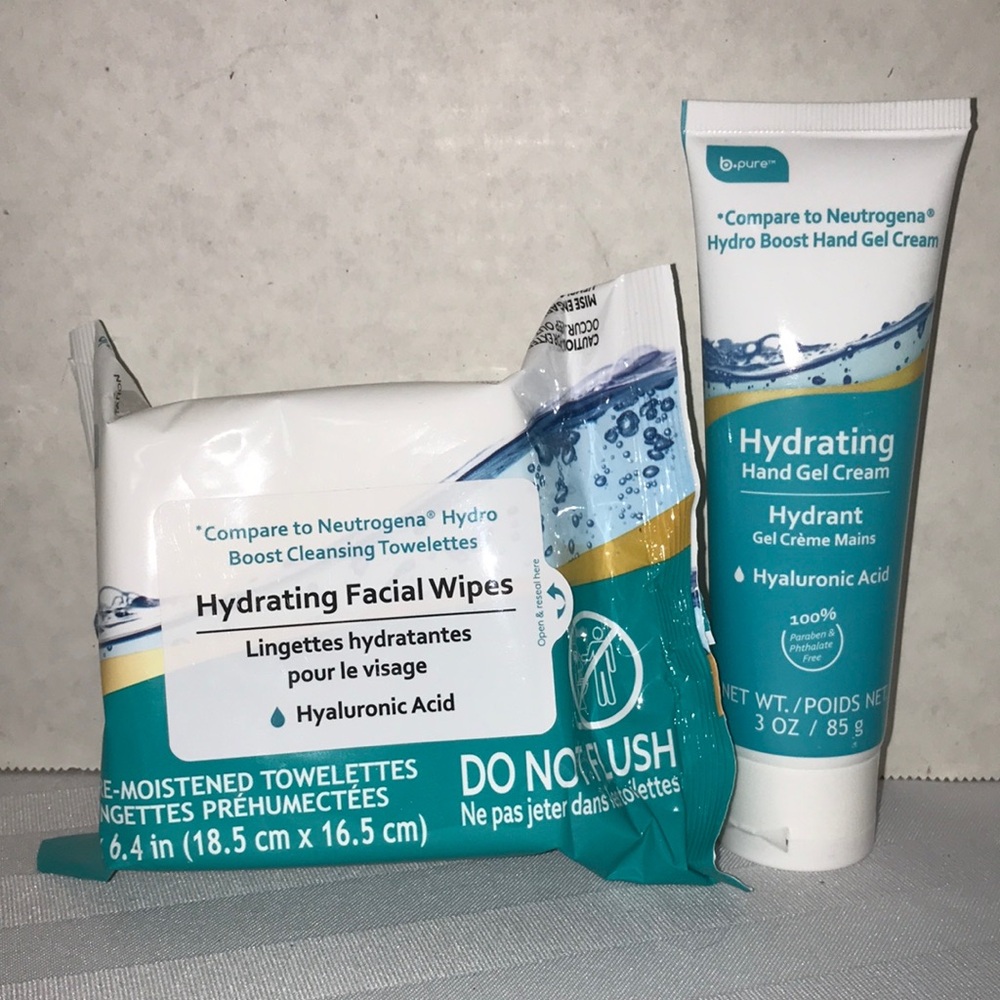 White and Blue Skincare Cleanser and Exfoliant Set